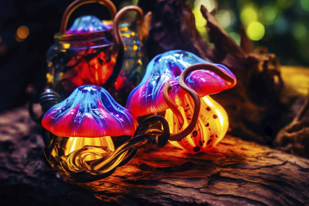 fantasy marine landscape with bioluminescent nature