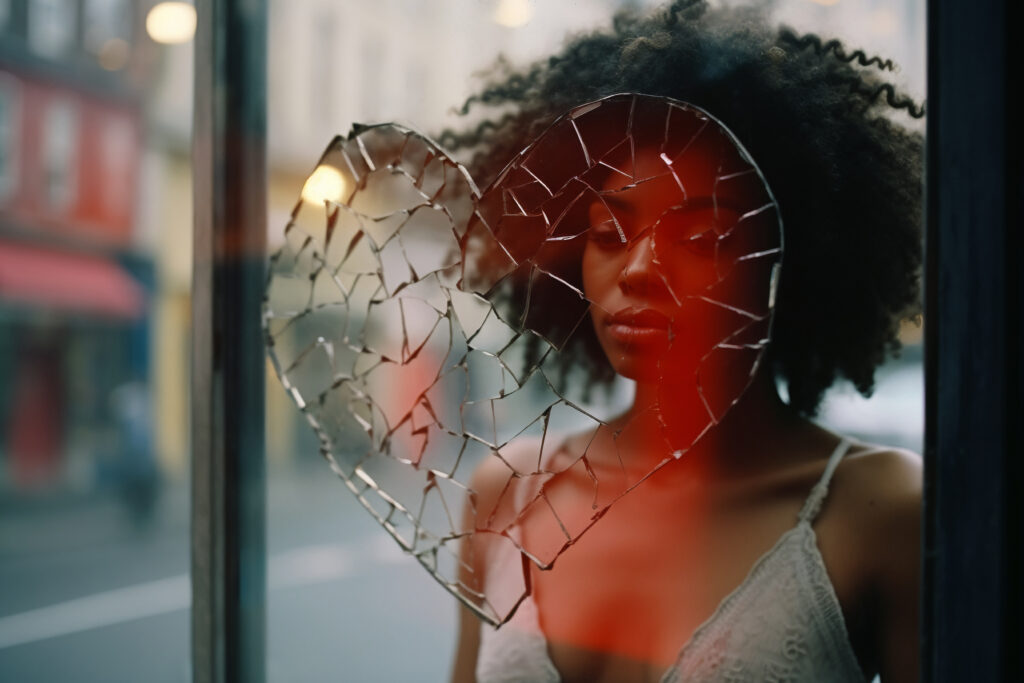 rendering person suffering from broken heart